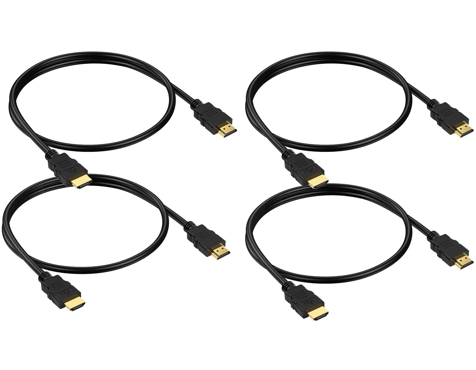 4-Pack 2FT HDMI Cables - Shielded 4K Ultra HD High-Speed HDMI 2.0 Cords-image