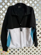 DKNY Sport 1/2 Zip Sweater Womens Large Black White Pullover Sweatshirt