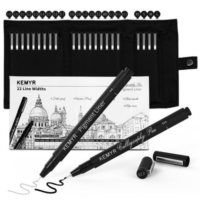 Micro Fine liner Drawing Art Pens Calligraphy Pens: 22 Size Art supplies Wate...