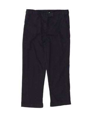 BENETTON Womens Straight Capri Trousers UK 6 XS W25 L21 Navy Blue Cotton AI03