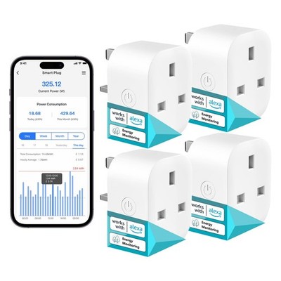 Meross Smart Plug mit Energieüberwachung, Mini WiFi 4er Pack, 4er Pack 