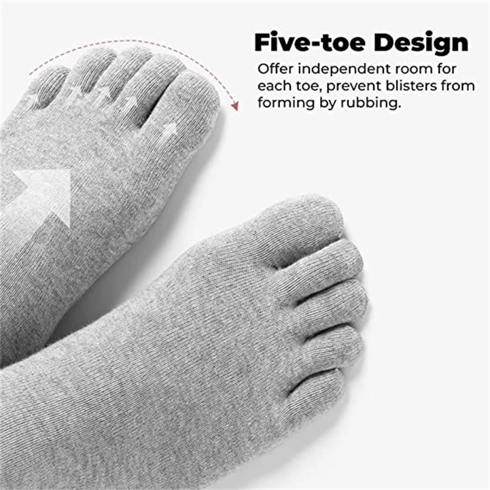 Up to 6 pairs MENS toe socks Anti-Bacteria Blister Cotton Five Separated Fingers - image 4 of 4