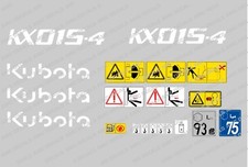 KUBOTA KX015-4 MINI DIGGER COMPLETE DECAL SET WITH SAFETY WARNING SIGNS