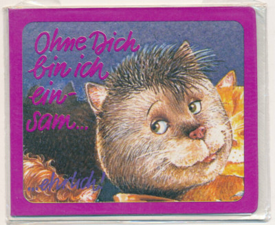 Without you I'm lonely... hinged card with envelope new postcard cdg136
