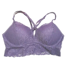 Victoria's Secret Pink Lace Bralette Push-Up Bra Crossback Lilac NWT