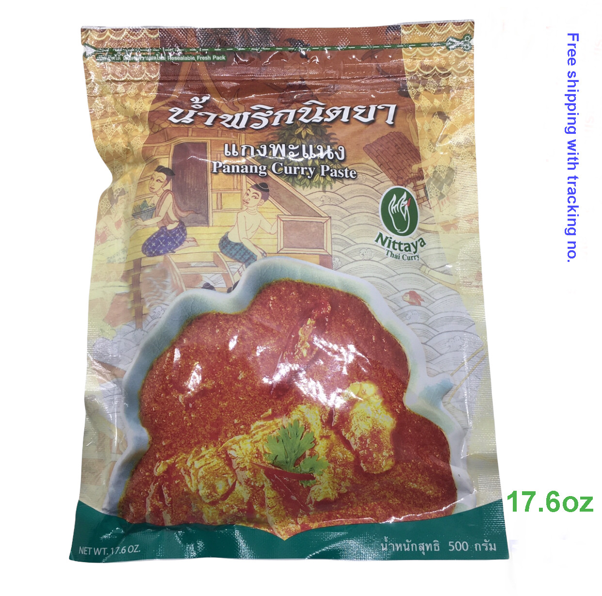 Pasta de curry Nittaya Panang auténtica comida tailandesa deliciosa, 17,6 oz
