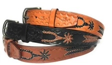 MEN'S WESTERN LEATHER BELT. 1.5 inch wide HAND BRAIDED CASUAL WORK RODEO BELT