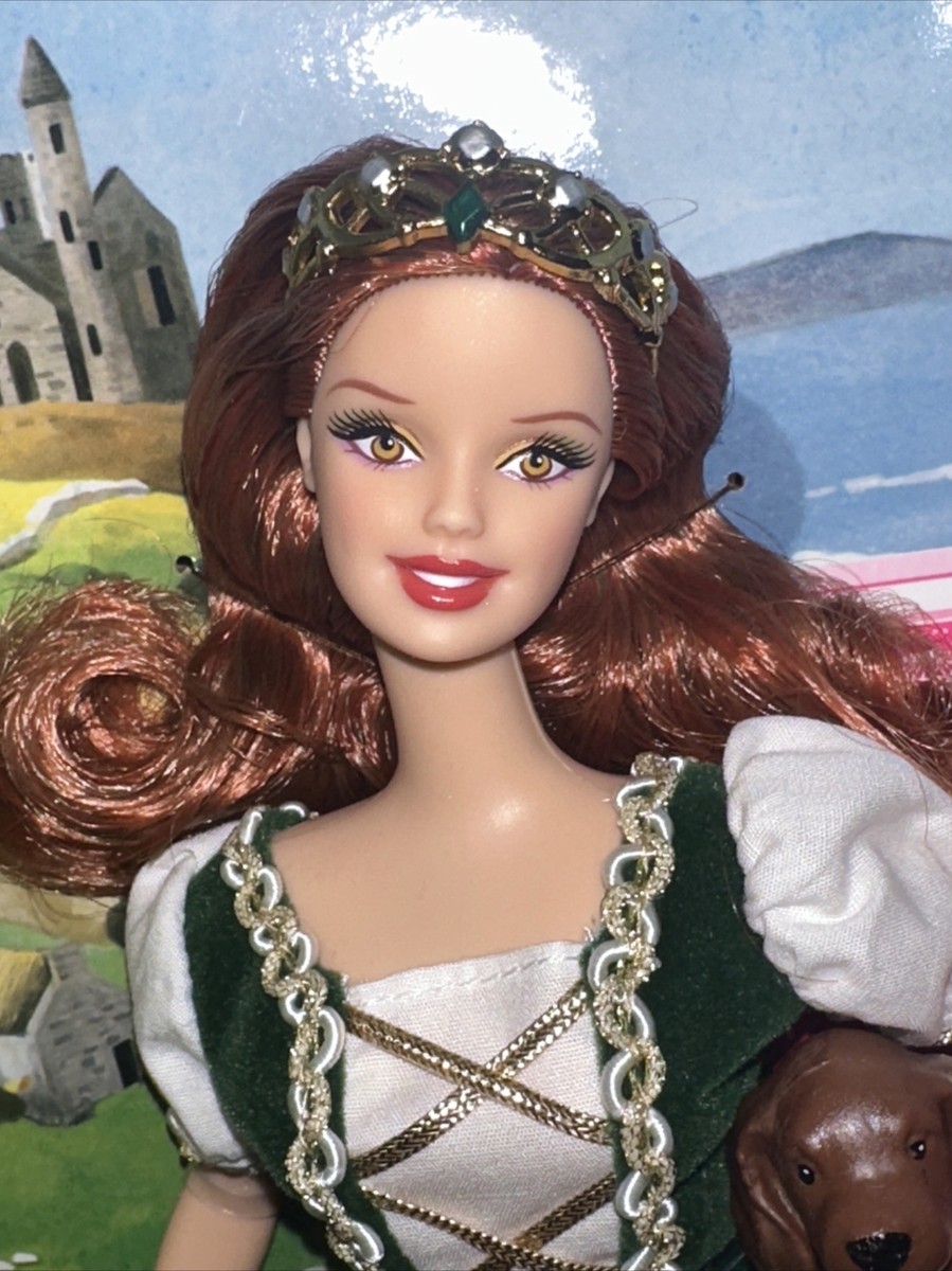 Barbie Pink Label Ireland Passport DOTW Doll w Redhead & Pet Irish