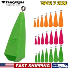 THKFISH 7PCS Practice Plug Plastic 7 Mixed Sizes Fishing Practice Plugs Kids US