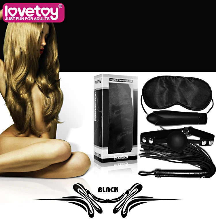 Fetish Fantasy Bondage Set with Deluxe Black Rocket silicone Vibrator, BDSM Kit - Image 2 of 4