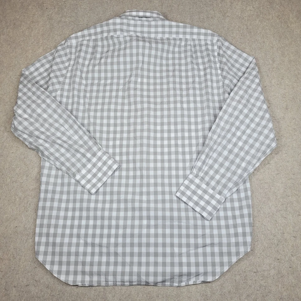 Camisa Lincs David Chu Manga Larga Para Hombre Grande Gris Guinga Cuadros Abotonada Foto 4 de 4