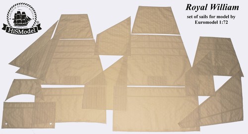 Euromodel Royal William 1:72 - set of sails - Bild 2 von 6