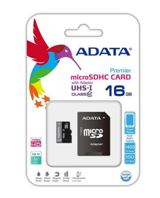 Micro SDHC Card w/ Adapter - 16GB Memory Card Class 10 by ADATA