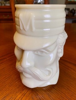 VTG AVON Casey At The Bat Mudville Baseball Ivory Glass Tankard Mug Stein 5.5"