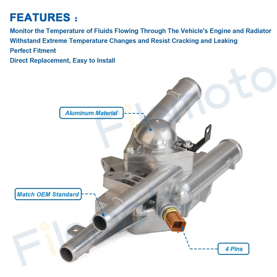 Conjunto de carcasa de termostato de refrigerante para 11-15 Kia Optima Sportage Hyundai Sonata 2.4 Foto 2 de 4