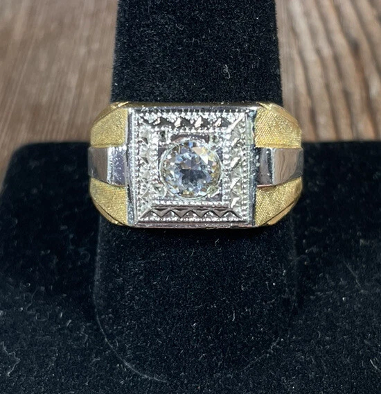 Joseph Esposito 14K GE ESPO Men s Ring size 11 Gold Silver 2 Tone CZ NICE