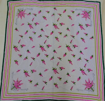 Foulard 100% Reine Seide Silk Soie Vintage Damen (1647) 88Cm X 90Cm