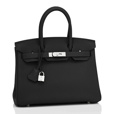 HERMES ブラック ハンドバッグ Hermes Black Birkin 30cm Togo Palladium Hardware Bag | eBay