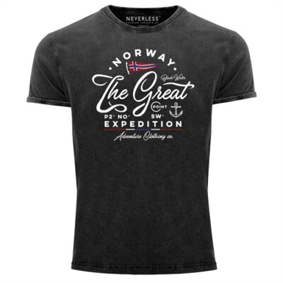 Herren Vintage Shirt Norwegen The Great Expedition Outdoor Adventure Printshirt