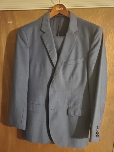 HUGO BOSS GREY/ SLATE STRIPED 40R 2 BUTTONS SUIT MEN - Picture 6 of 11