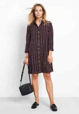 Hush Shirt Dress Size UK 6 Star Print Posey Black Red Mini Button Down Summer