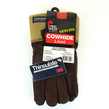 Mid West Genuine Lined Gloves Suede Canvas Size 8 Work Thinsulate Style 7750THB