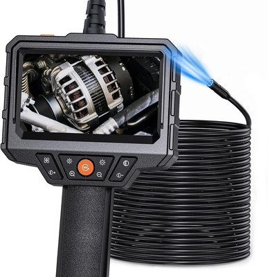 Endoscope Camera with Light and 50ft Semi-Rigid Cable, Handheld Borescope 4.3...
