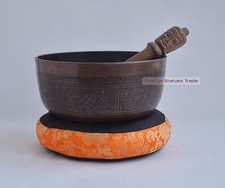 7" Bronze Alloy Tibetan Buddhism Singing Healing Meditation Bowl from Nepal
