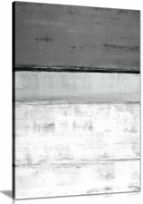 Grey White Abstract Portrait Painting Canvas Wall Art Picture Print
