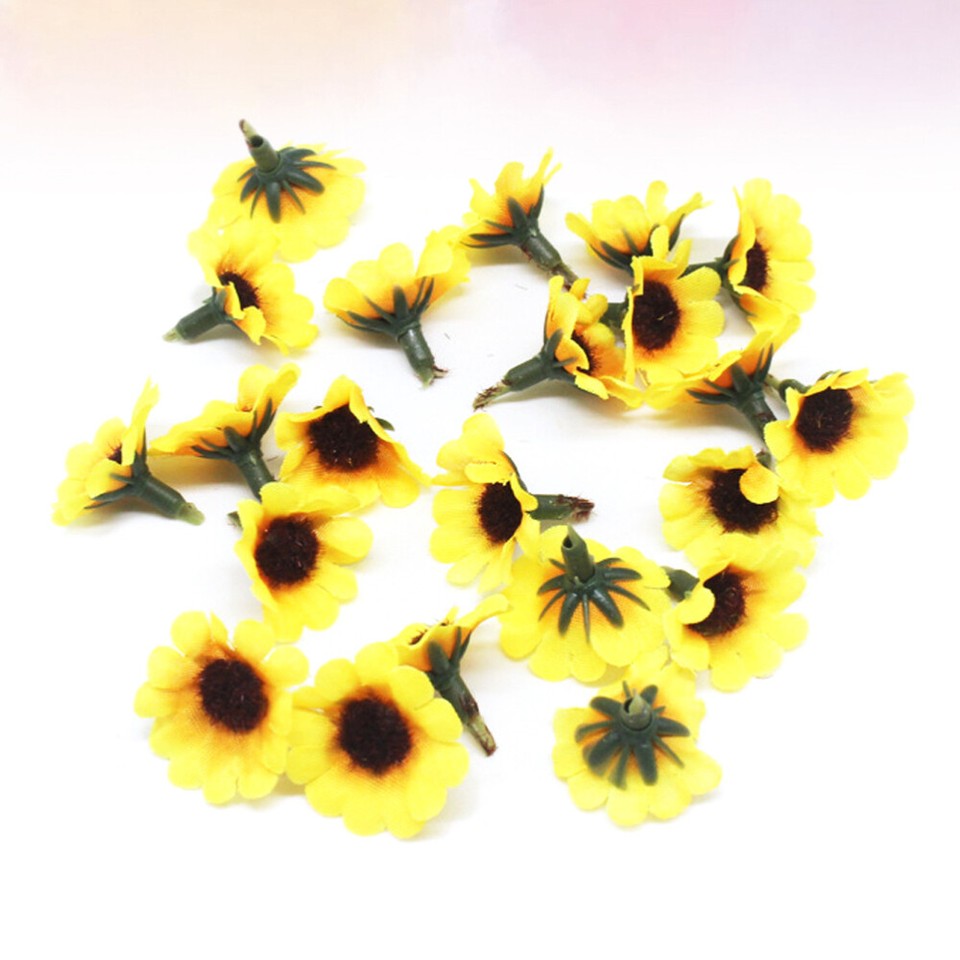 50 Pcs Sunflower Craft Ornament Sunflowers Bulk Silk Artificial eBay