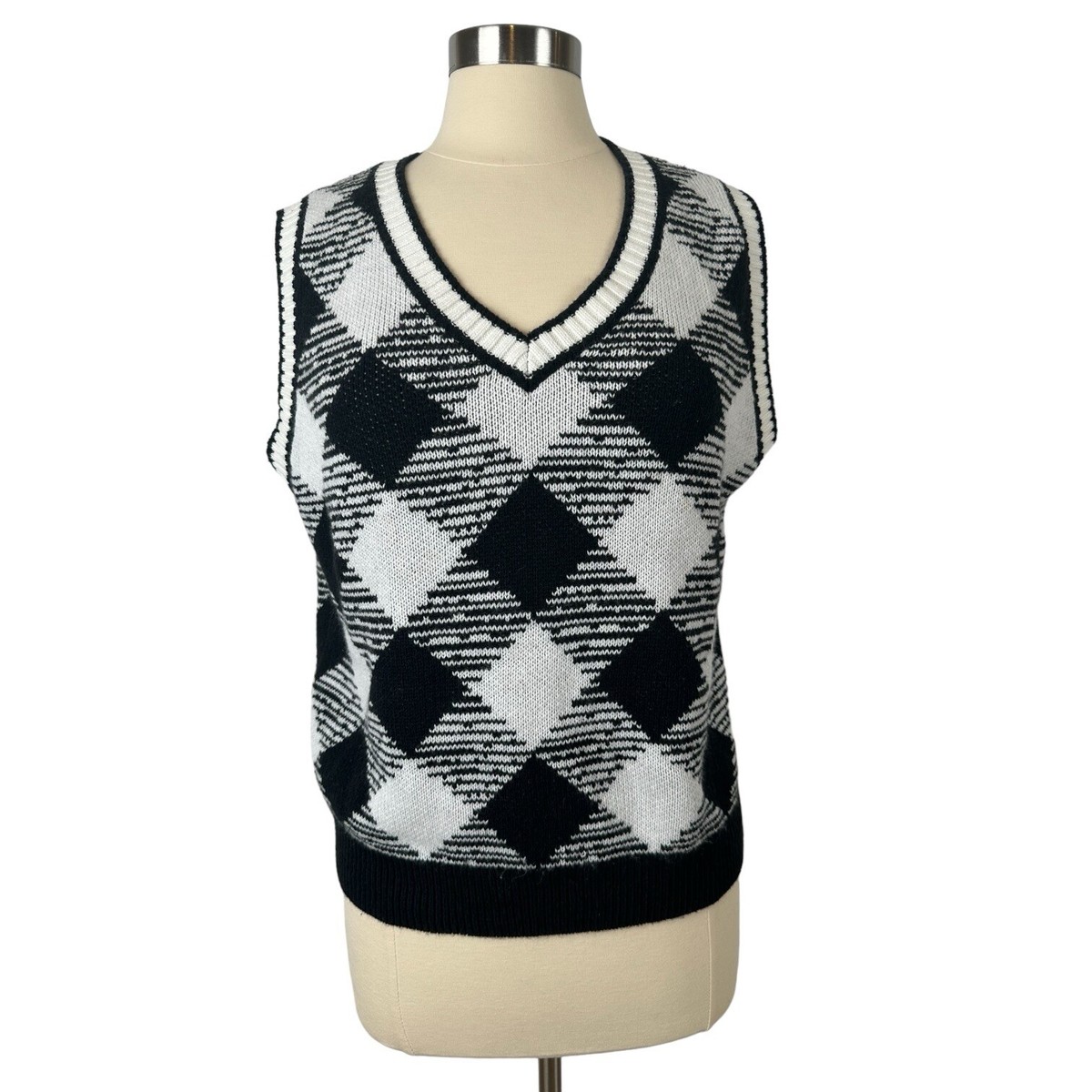 RVCA Sweater Womens Small Forget Me Not Oversize Vest Black