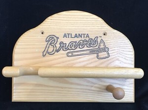 Vintage Bat/Ball Display Rack Cooperstown Bat Co. Atlanta Braves Tomahawk EUC!
