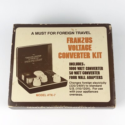 Vintage VTG Franzus TK-7 Foreign Travel Voltage Converter Kit Adapter Set F-11