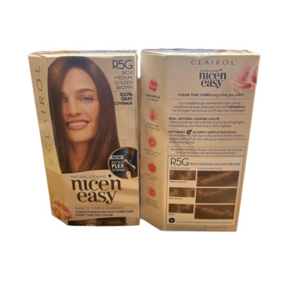 Clairol Nice n Easy R5G Rich Medium Golden Brown Hair Dye 2 Boxes DISCONTINUED