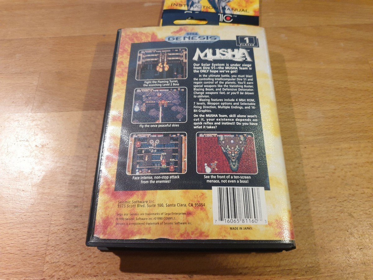 MUSHA M.U.S.H.A. Aleste Sega Genesis komplett CIB Mega Drive MUSHA M.U.S.H.A. Aleste Sega Genesis komplett CIB Mega Drive