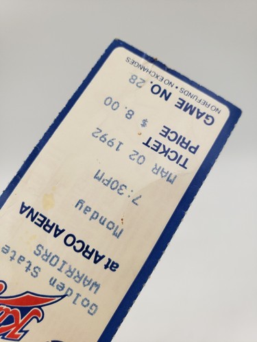 Sacramento Kings Ticket Stub Mar 2 1992 Vs Warriors Tim Hardaway 29 Points NBA - Picture 4 of 5