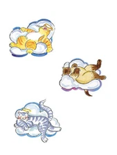 Cloud Nine Angel Cats Tabby Siamese 25 Fat Kitten Wallies Wall Stickers Decals