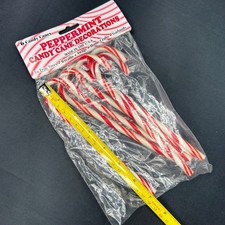Vintage NOS Commodore Peppermint - large 7" - Candy Canes 6-pack, Made in USA