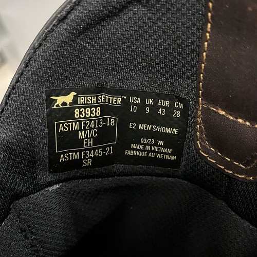 Red Wing Irish Setter Men 10 EE Marshall Steel Toe Waterproof Pull On Work Boot - Picture 9 of 10