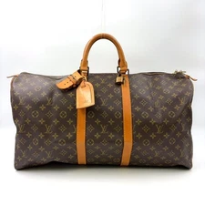 LOUIS VUITTON Keepall 55 monogram Boston bag Brown Leather PVC M41424