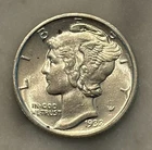 1938-D Mercury Dime - XF - Extremely Fine - 90% Silver