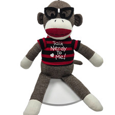 Dan Dee Sock Monkey Collectors Choice Talk Nerdy to Me Plush Stuffed 20"