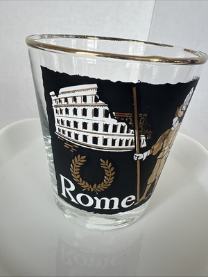 #ad Vintage Libbey Rome Italy Lowball Glass MCM International Cities of the World $69.99