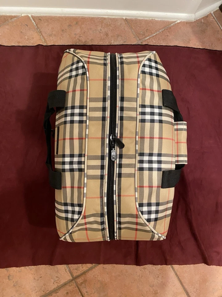 Auténtica bolsa de lona vintage de golf Burberry a cuadros Foto 3 de 4