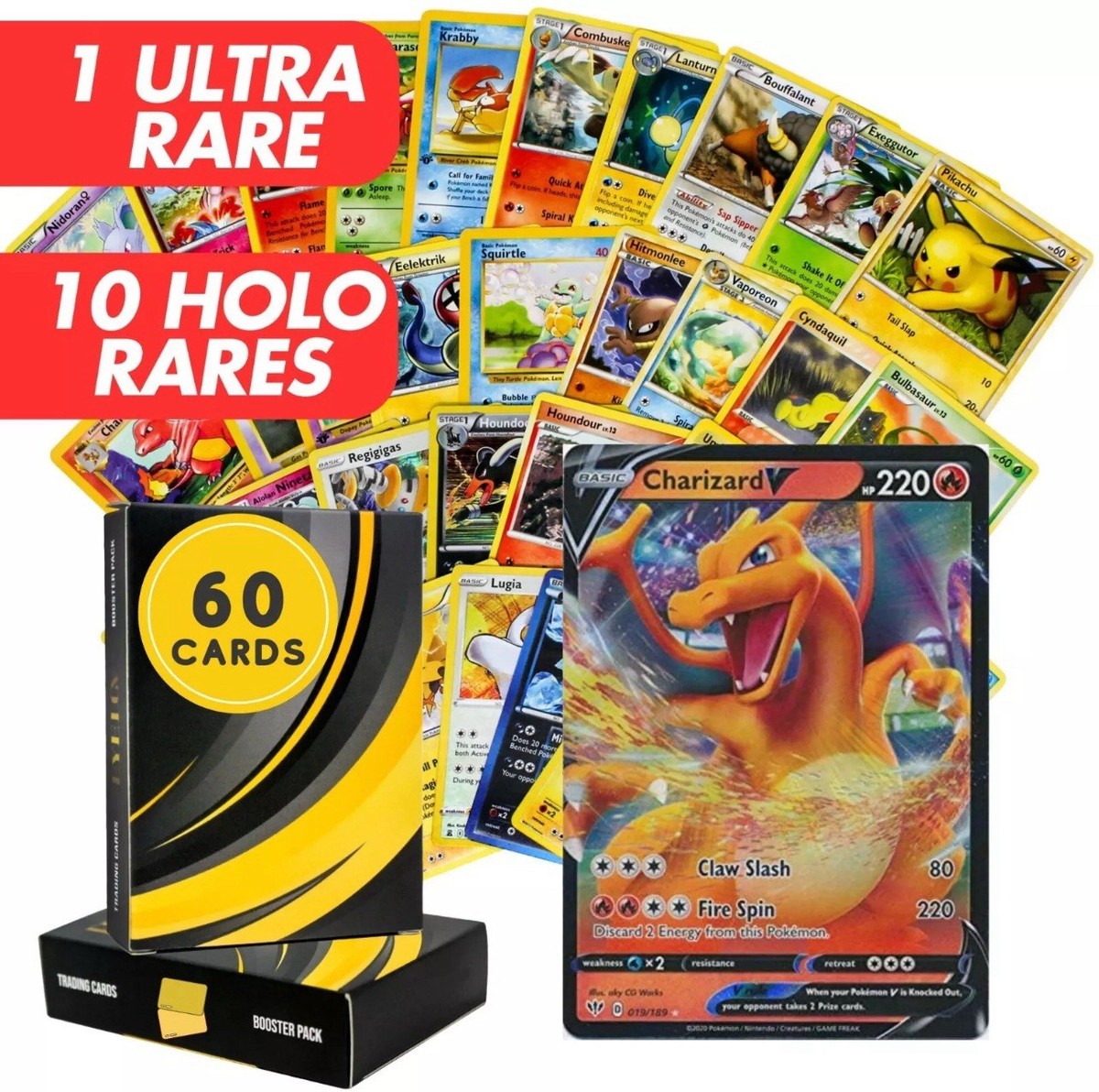 Pokémon Card Lot 60 AUTHENTIC POKÉMON CARDS w/GX EX HYPER
