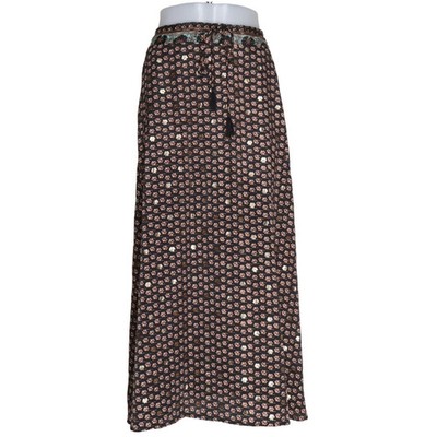Black Colour, Maxirock, Größe: S/M, Schwarz/Gold, Blumen, Damen #VYP