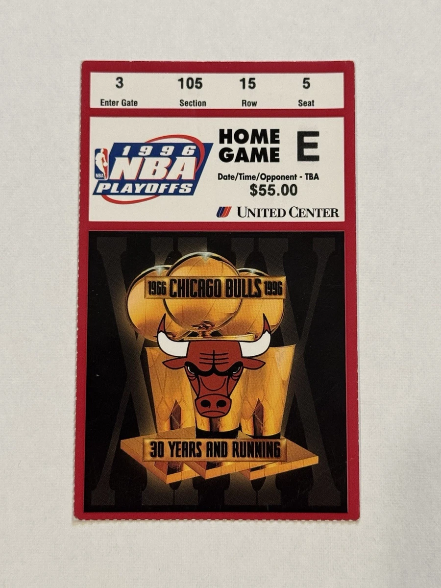 Basketball Chicago Bulls 1996 Vintage Sports Ticket Stubs for sale