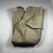 Vintage Military Wool Field Cargo Pants Mens 40x31 Green Cuffed Army 1941 40s
