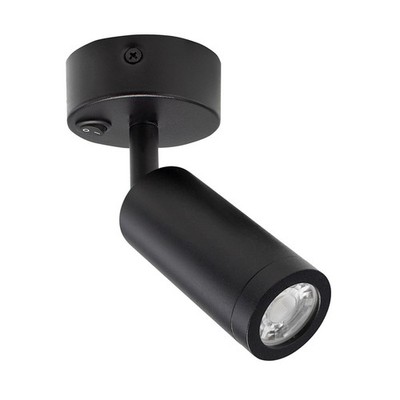 Spectrum Wandleuchte Lampe Madara Slim Schwarz max. 25W GU10 MR11 mit Schalter