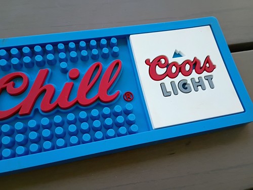 Coors Light 20” Rubber Bar Mat "Keeping Colorado Chill" Red White Blue Yellow to - Picture 10 of 14